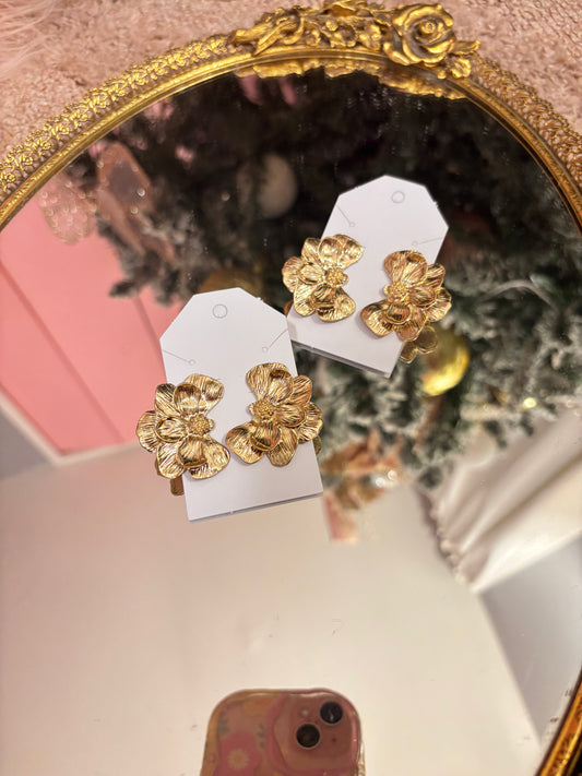 Textured Flower Earrings
