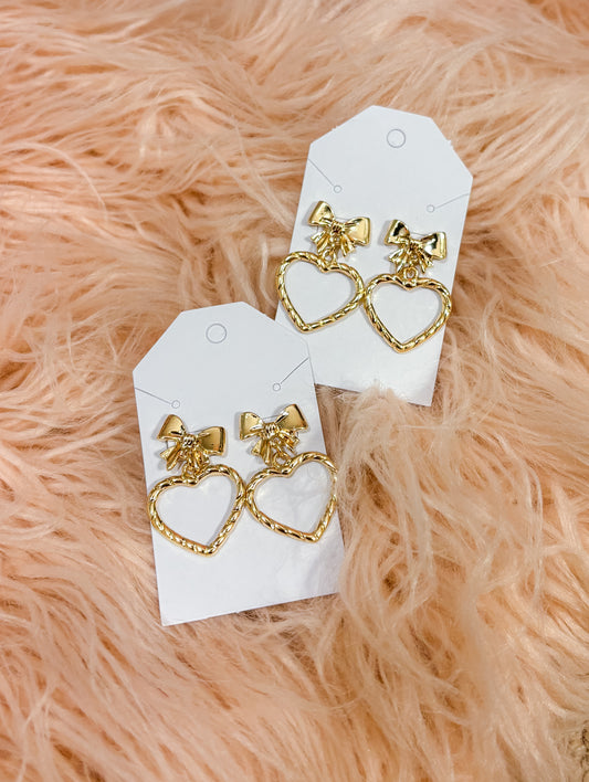 Bow&Heart Dangle Earrings