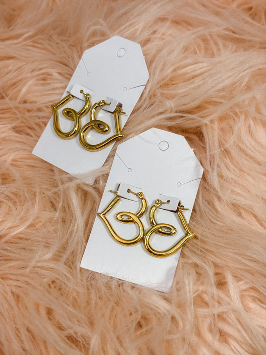 Heart Hoop Earrings