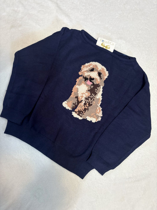 Navy Dog Sweater