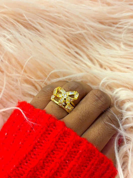 Brass Triple Flower Ring