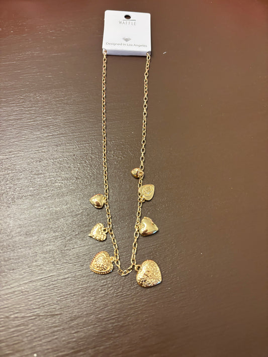 Mixed heart charm necklace
