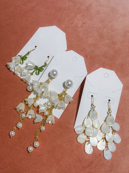 Tiered Pearly Teardrop Earrings