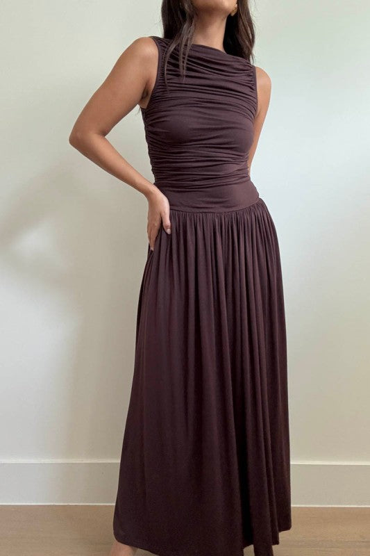 Hazel Ruched Maxi Dress