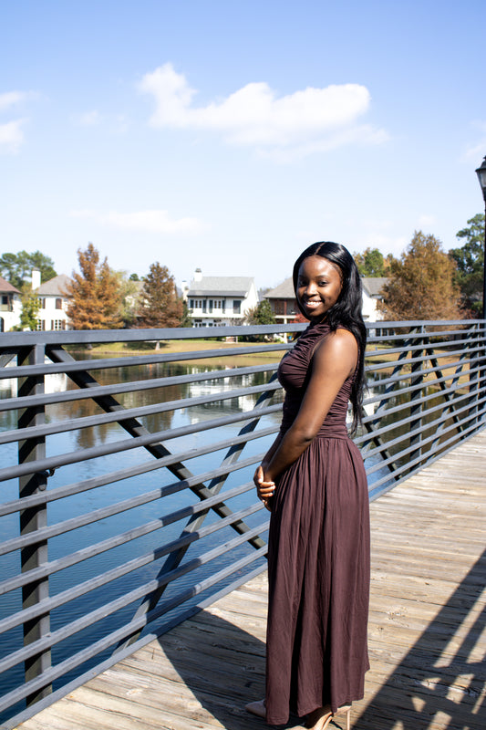 Hazel Ruched Maxi Dress