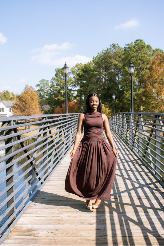Hazel Ruched Maxi Dress