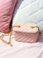Pink quilted purse