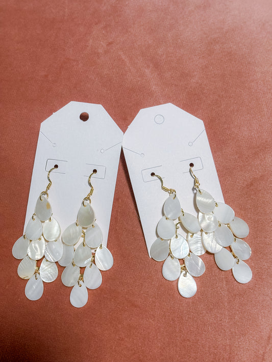 Tiered Pearly Teardrop Earrings