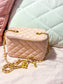 Pink quilted purse
