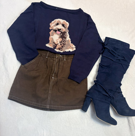 Navy Dog Sweater