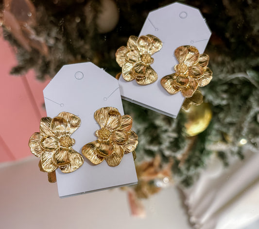Textured Flower Earrings