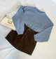 Clara Twill Brown Mini Skort