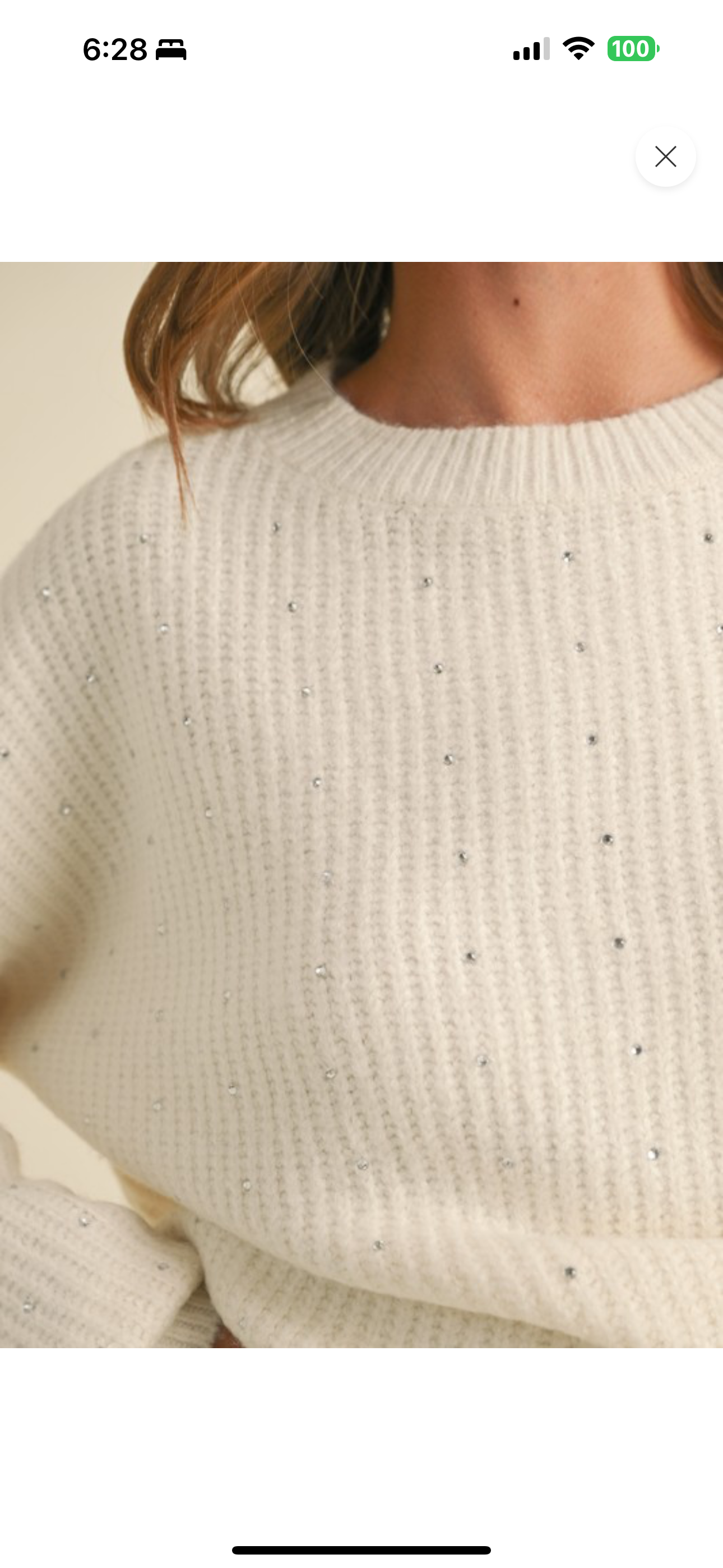 Aspyn Ivory Rhinestone Sweater