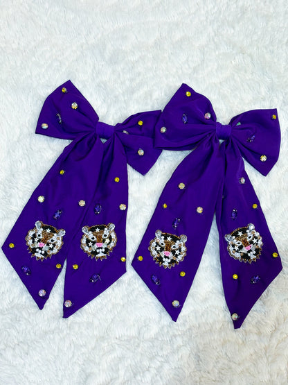 Beaded Tiger Hair Bow