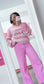 Esme Pink and Ivory wavy stripes Sweater